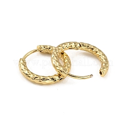 Boucles d'oreilles créoles rainurées en acier inoxydable 304 avec placage ionique (IP)&nbsp;EJEW-M218-01B-G
