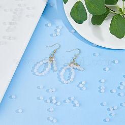 2 нити бусин из натурального белого нефрита&nbsp;G-DC0001-49