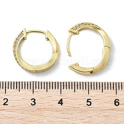 Серьги-кольца из латуни с микропаве из прозрачных кубических цирконий&nbsp;EJEW-D311-006G