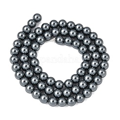 Круглые бусины из экологически чистого окрашенного стекла с жемчугом&nbsp;HY-A002-6mm-RB077