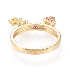 Регулируемые латунные микропрофилированные кубические кольца из циркония&nbsp;RJEW-I070-05G