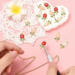 15 шт. 3-х цветные подвески из позолоченного сплава с эмалью&nbsp;ENAM-YW0006-07