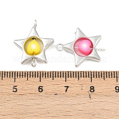 Cadre en plastique CCB avec perles en argile polymère et breloques de connecteur en forme d'étoile&nbsp;KK-D103-09C-P