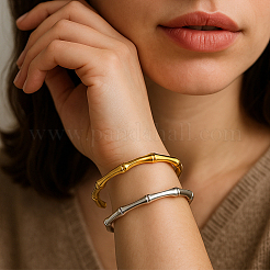 2шт. 2 цвета браслеты-манжеты из нержавеющей стали 304&nbsp;BJEW-GO0001-18