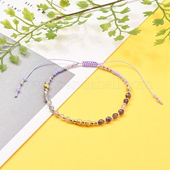 Bracelets de perles de nylon tressés réglables&nbsp;BJEW-JB05593-04