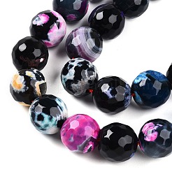 Окрашенные естественный агат бисер пряди&nbsp;G-T141-01A-01