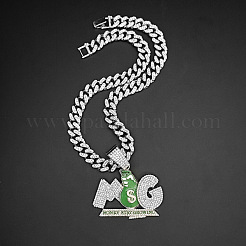 Collier pour homme avec pendentif sac à billets vert en alliage de zinc&nbsp;WGCD60A-02