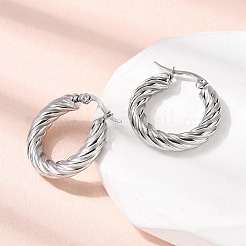 Creolen mit Twist-Ring aus Edelstahl 304&nbsp;EJEW-Z146-01P-04