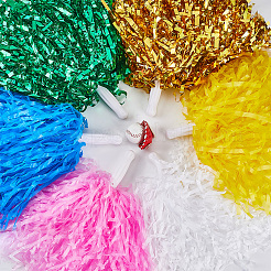 12 шт. 6 стиля пластиковые помпоны для черлидинга цветы для рук для черлидинга&nbsp;AJEW-CN0002-99