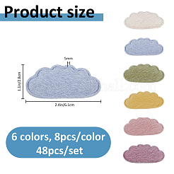 48 Stück 6 Farben Stoffwolke Ornament Zubehör&nbsp;DIY-FH0010-49