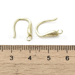 Crochets d'oreille en laiton avec micro pave zircone cubique&nbsp;KK-C048-14G-G
