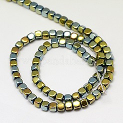 Electroplate non magnetici ematite sintetico fili di perline&nbsp;G-J172-4x4mm-06