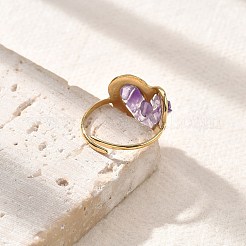 Herz natürliche Amethyst Fingerringe&nbsp;STAS-Z112-10G-01