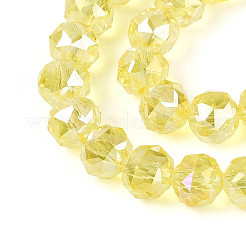 Нити из прозрачных круглых бусин с цветным покрытием ab&nbsp;EGLA-T029-8mm-12T-16