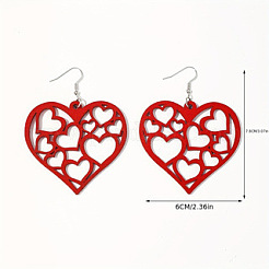 Акриловые серьги-подвески в форме полого сердца&nbsp;FS-WG95D61-01
