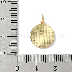 Messing Pavé Naturmuschel flach rund mit Buchstabenanhängern&nbsp;KK-Z115-13G-V