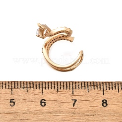 Orecchini a polsino in ottone con zirconi cubici trasparenti&nbsp;EJEW-Q025-02G