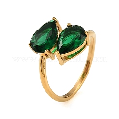304 Edelstahl Pavé-Fingerringe mit Zirkonia für Damen&nbsp;SA-CBAABBA-08C-G