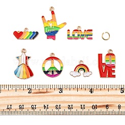 14 шт. 7 стиля подвески из сплава и эмали на тему гордости и радуги&nbsp;ENAM-FP0001-87