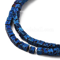 Fili di perle di roccia lavica naturale elettrodeposta&nbsp;G-Q1009-B01-02A