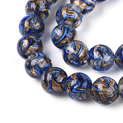 Chapelets de perles vernissées de sable d'or manuels&nbsp;LAMP-T023-31B