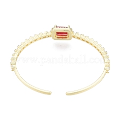 Кубический цирконий прямоугольный браслет-манжета с открытой манжетой&nbsp;BJEW-G651-05G-05