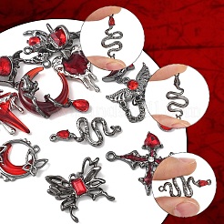 12 шт. 12 комплекта подвесок и фурнитуры из сплава в готическом стиле&nbsp;FIND-YW0010-25