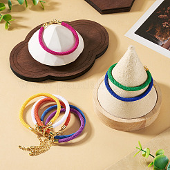 10 cordon rond en nylon de Milan bicolore pour la confection de bracelets ({1} pièce).&nbsp;BJEW-TA0001-25