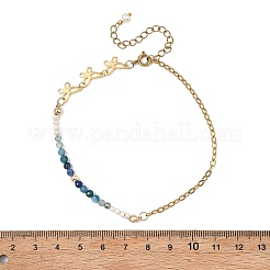 Natürliche Kyanit- und Perlen-Schmetterlings-Fußkettchen&nbsp;AJEW-AN00795-01