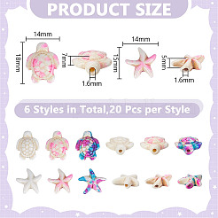 120шт 6 стиля синтетические бирюзовые бусины&nbsp;TURQ-HY0001-12C