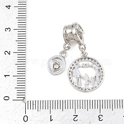 Pendentifs en laiton avec micro pavé de zircone cubique transparent pour la fête des mères&nbsp;KK-H268-06P-01