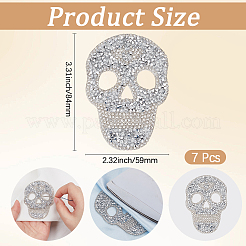 7 Stück Totenkopf-Glitzerharz-Hotfix-Strass&nbsp;DIY-GF0014-22B