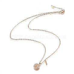 Colliers à pendentif double lettre en laiton micro pavé clair zircone cubique&nbsp;NJEW-Z010-09