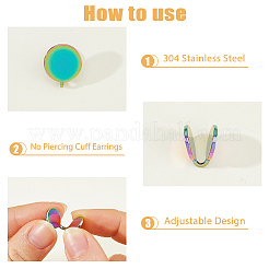 10 paire de boucles d'oreilles manchettes en acier inoxydable 304&nbsp;EJEW-HS0001-34B