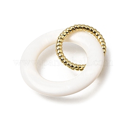 Anneaux de liaison en coquillage blanc naturel et laiton&nbsp;KK-C262-05D-G