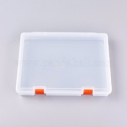 Прямоугольная коробка для хранения бусинок из полипропилена (ПП), с откидными крышками, для небольших предметов и других поделок, прозрачные, 25.3x19x3.9 см