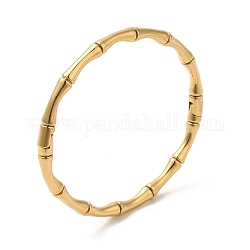 304 Stainless Steel Openable Bangles, Bamboo Stick Bangle, Real 18K Gold Plated, 1/8 inch(0.45cm), Inner Diameter: 2-1/8x2 inch(5.5x5.15cm)