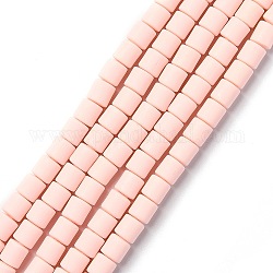 Chapelets de perle en pâte polymère manuel, colonne, bisque, 6.5x6mm, Trou: 1.2mm, Environ 61 pcs/chapelet, 15.75 pouce (40 cm)