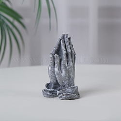 Statue betender Hände aus Kunstharz, Fengshui-Meditationsskulptur als Heimdekoration, Schiefer grau, 38x46x72 mm