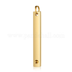 201ステンレス鋼ペンダントラインストーンセッティング  尖ったバックラインストーン用  長方形  ゴールドカラー  1.5mmのラインストーンに適する  32x3.7x1.5mm  穴：3mm