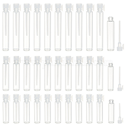 Pandahall elite 150 set di 3 bottiglie di vetro trasparente, con asta di caduta in plastica, bottiglia campione di profumo ricaricabile, colonna, bianco fantasma, 0.9~1x1x4~6.25mm, capacità: 1~3 ml (0.03~0.1 fl. oz), 50 set/stile