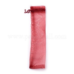 Sacs en organza, rectangle, rouge foncé, 26.5x5.5 cm