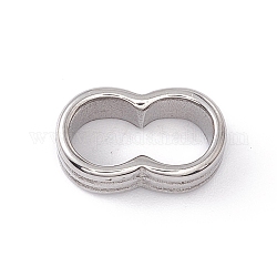 304 anelli di collegamento in acciaio inox, infinito, colore acciaio inossidabile, 4.5x13.5x8mm, diametro interno: 11x5mm
