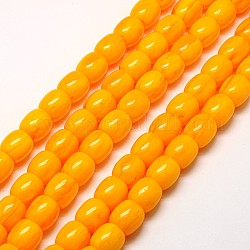 Imitazione ambra tamburo resina fili di perline per fare gioielli buddista, arancione, 12x12mm, Foro: 2 mm, circa 34pcs/filo, 15.5 pollice