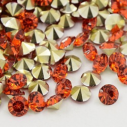Grade AAA Pointed Back Resin Rhinestones, Diamond Shape, Orange Red, 5mm, about 2880pcs/bag