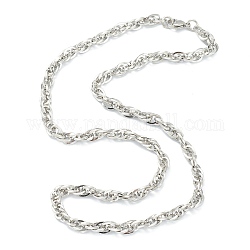Collares de cadena de cuerda de 304 acero inoxidable, con cierre de langosta, color acero inoxidable, 19.80 pulgada (50.3 cm), 5.5mm