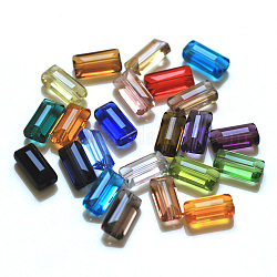 Imitation österreichischen Kristallperlen, Klasse aaa, facettiert, Rechteck, Mischfarbe, 4.55x8x3 mm, Bohrung: 0.7~0.9 mm