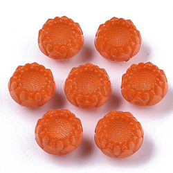 Opaque AS Plastic Shank Buttons, Heronsbill, Orange, 19.5x14mm, Hole: 4mm, about 210pcs/500g