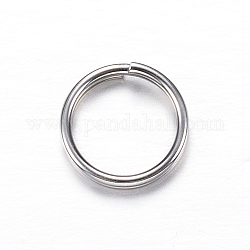 304 из нержавеющей стали разрезные кольца, кольца с двойной петлей, цвет нержавеющей стали, 8x1.8 мм, около 6.2 мм внутренним диаметром