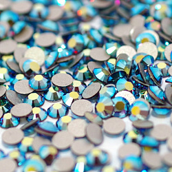 Glass Flat Back Rhinestone, Grade A, Back Plated, Faceted, AB Color, Half Round, Amethyst, SS16, 3.8~4.0mm, 1440pcs/bag